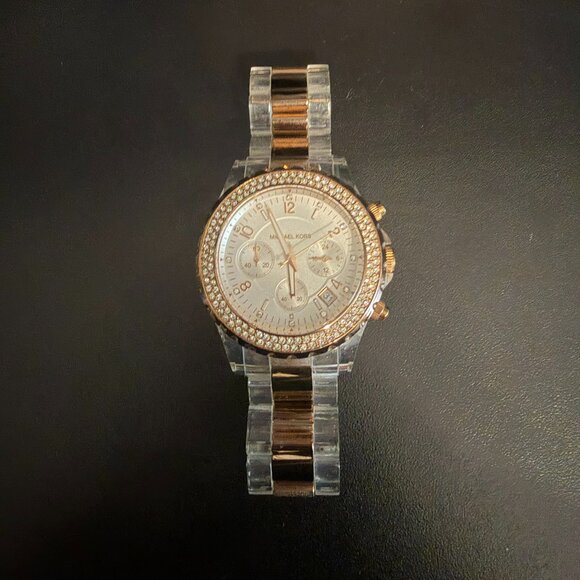 ✨ Michael Kors Rose Gold Chronograph Watch MK5323 ✨ - New Battery - Picture 1 of 10